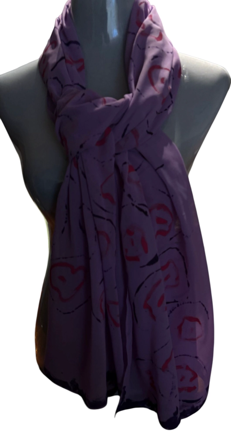 PAÑUELO DE VISCOSA PINTADO A MANO DISEÑO EXCLUSIVO - 3
