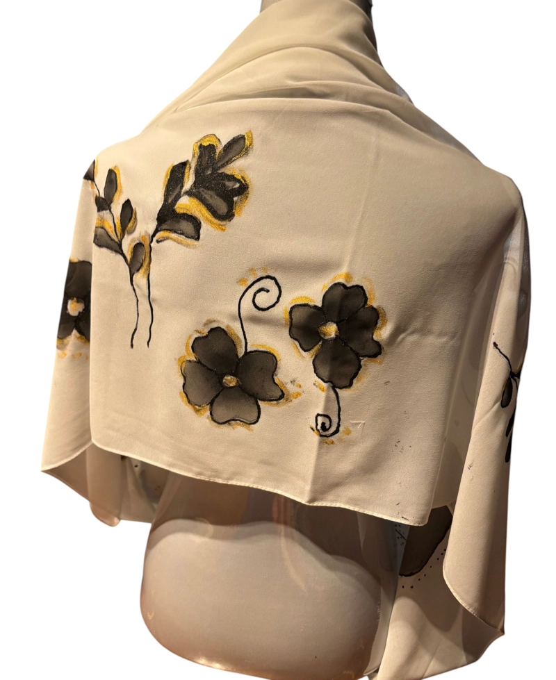 PAÑUELO DE VISCOSA PINTADO A MANO DISEÑO EXCLUSIVO - 3