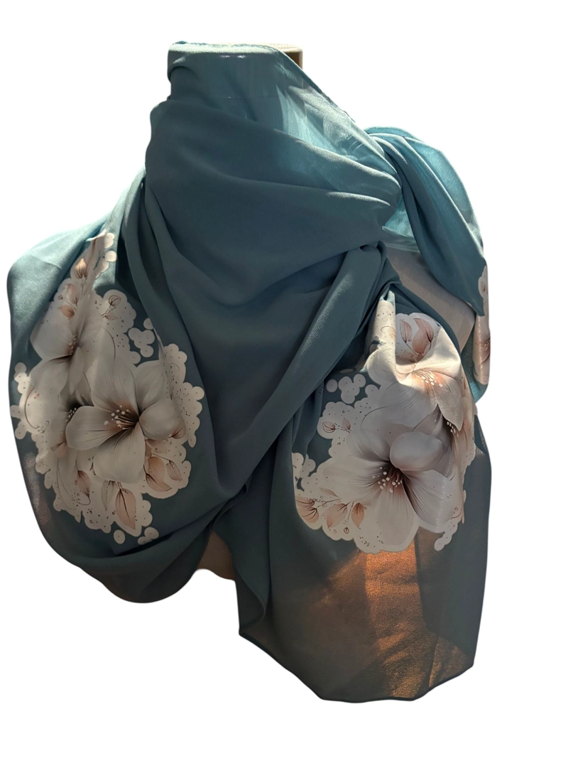 PAÑUELO DE VISCOSA ESTAMPADO A MANO DISEÑO EXCLUSIVO - 3