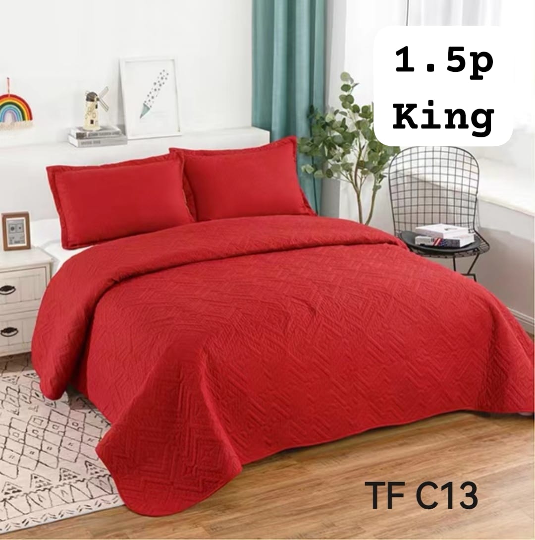 CUBRECAMA QUILT VERANO KING LISO - 1