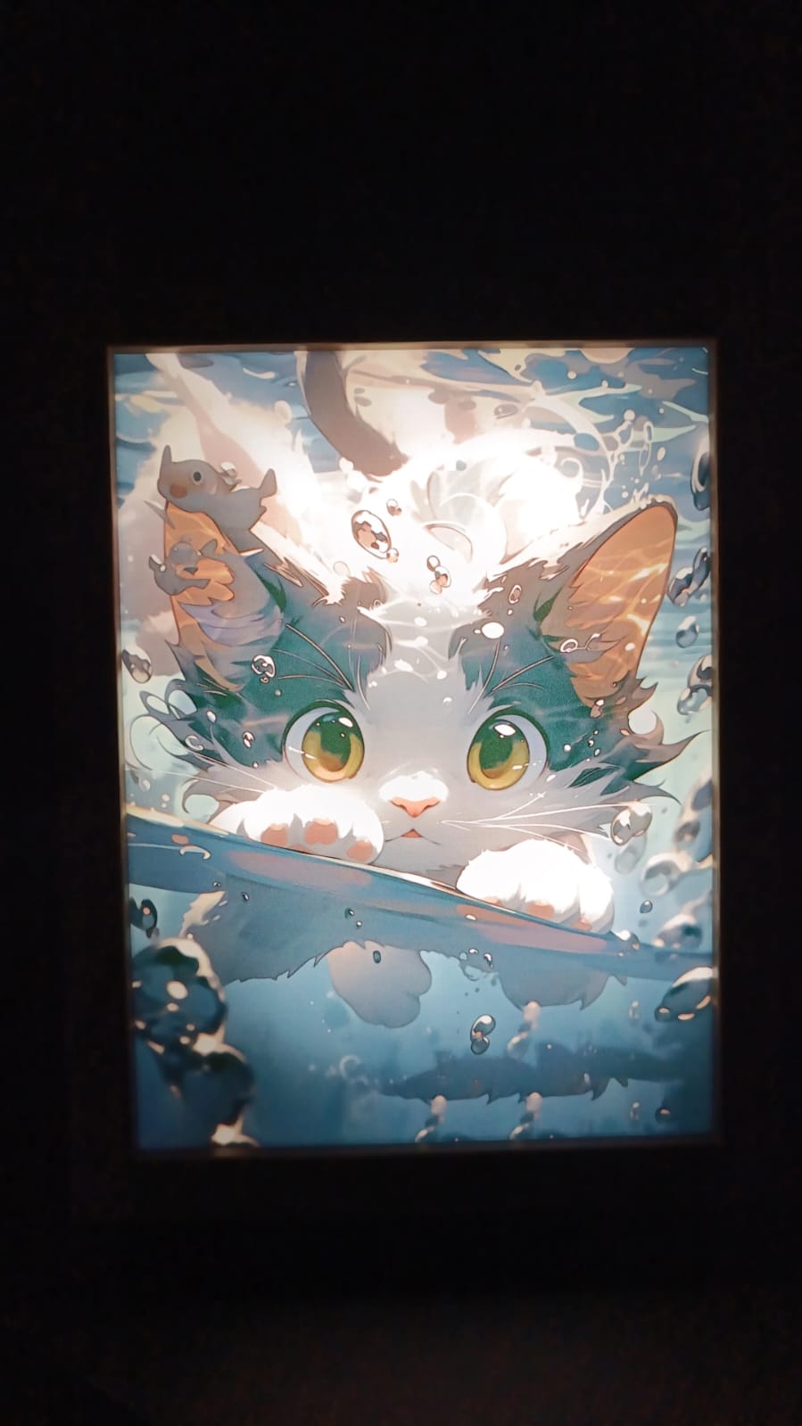 CUADRO LED DE GATO 23X18CM - 3