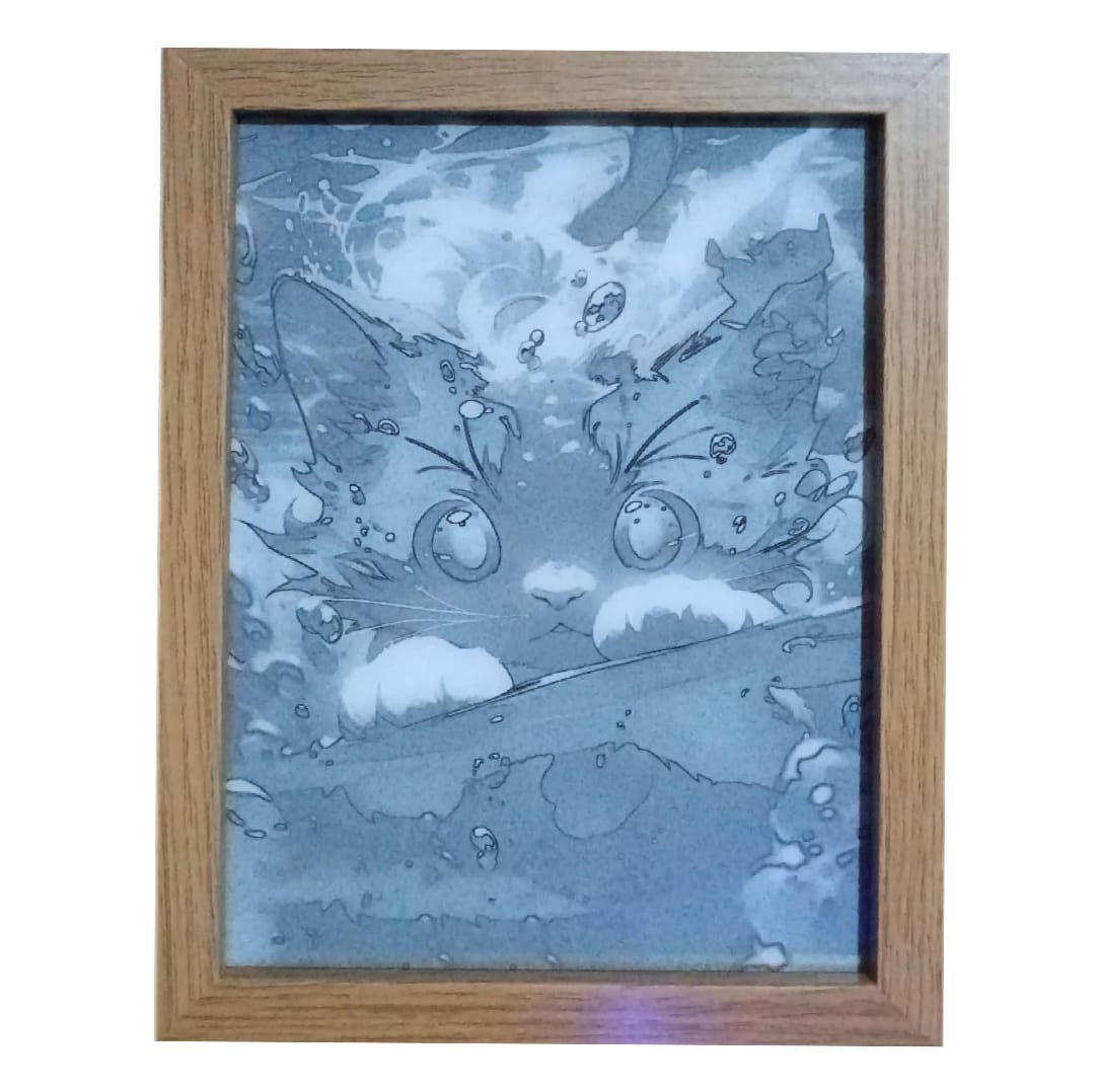 CUADRO LED DE GATO 23X18CM - 5