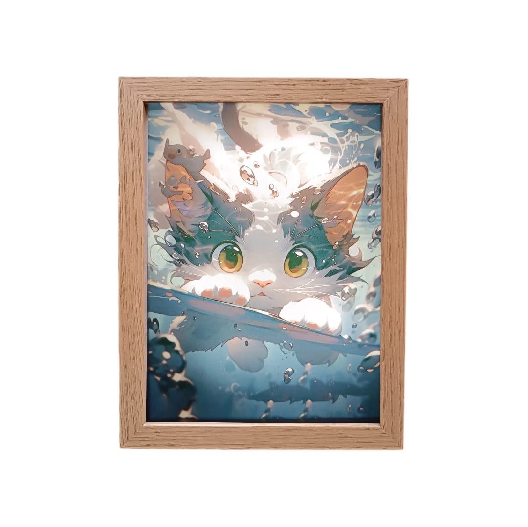 CUADRO LED DE GATO 23X18CM - 6