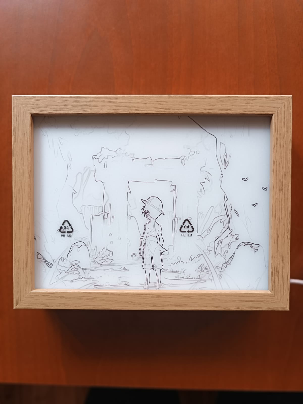 CUADRO LED DE LUFFY EN BOSQUE 23X18CM - 3