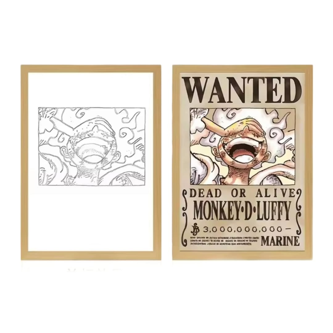 CUADRO LED DE CARTEL LUFFY GEAR 5 23X18CM - 1