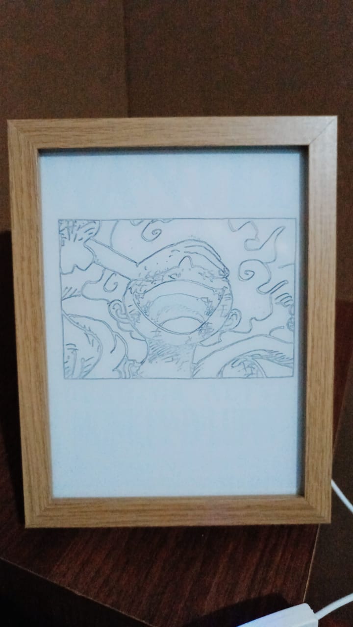 CUADRO LED DE CARTEL LUFFY GEAR 5 23X18CM - 2