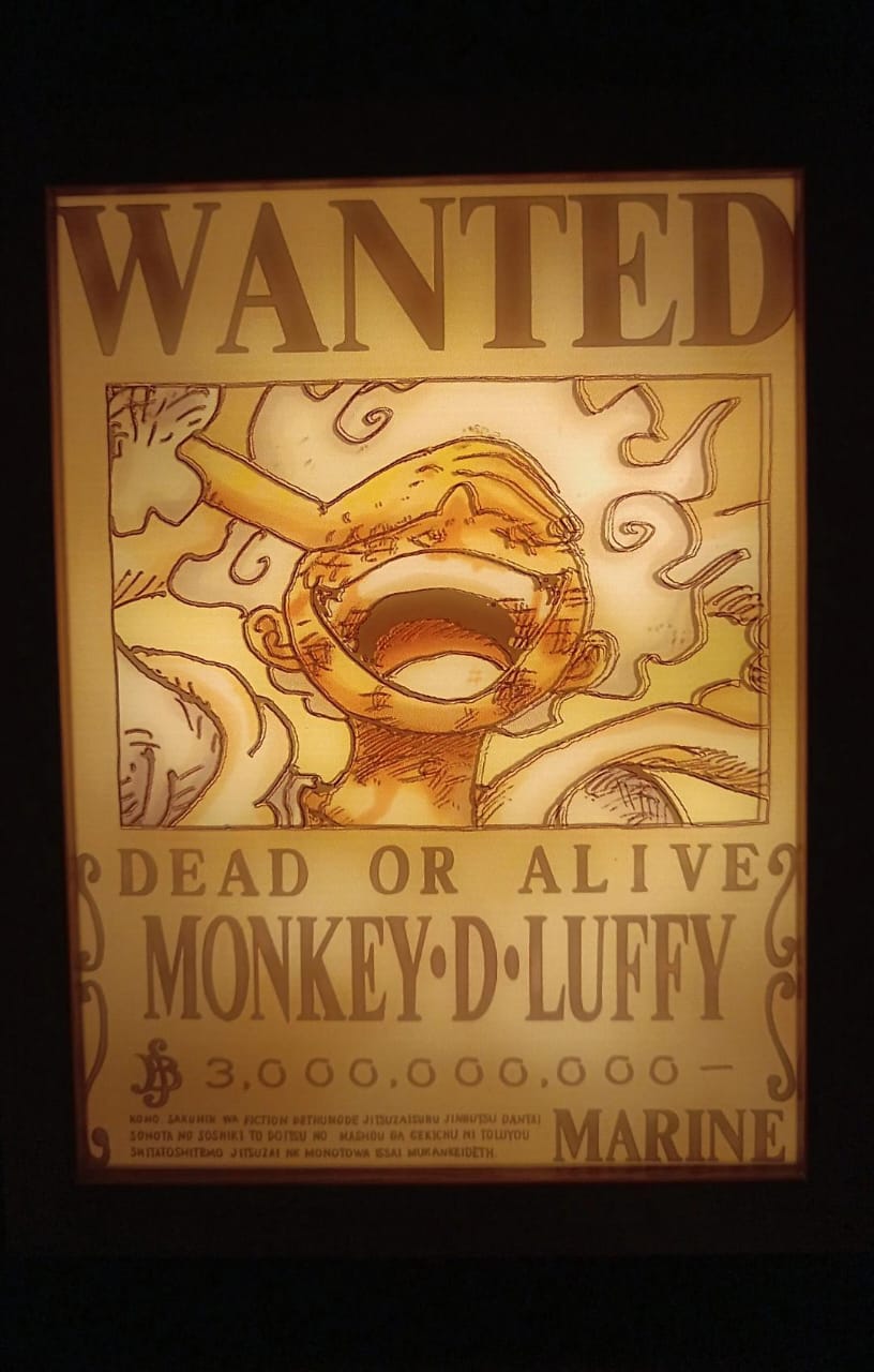 CUADRO LED DE CARTEL LUFFY GEAR 5 23X18CM - 3