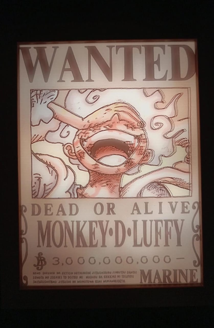 CUADRO LED DE CARTEL LUFFY GEAR 5 23X18CM - 4