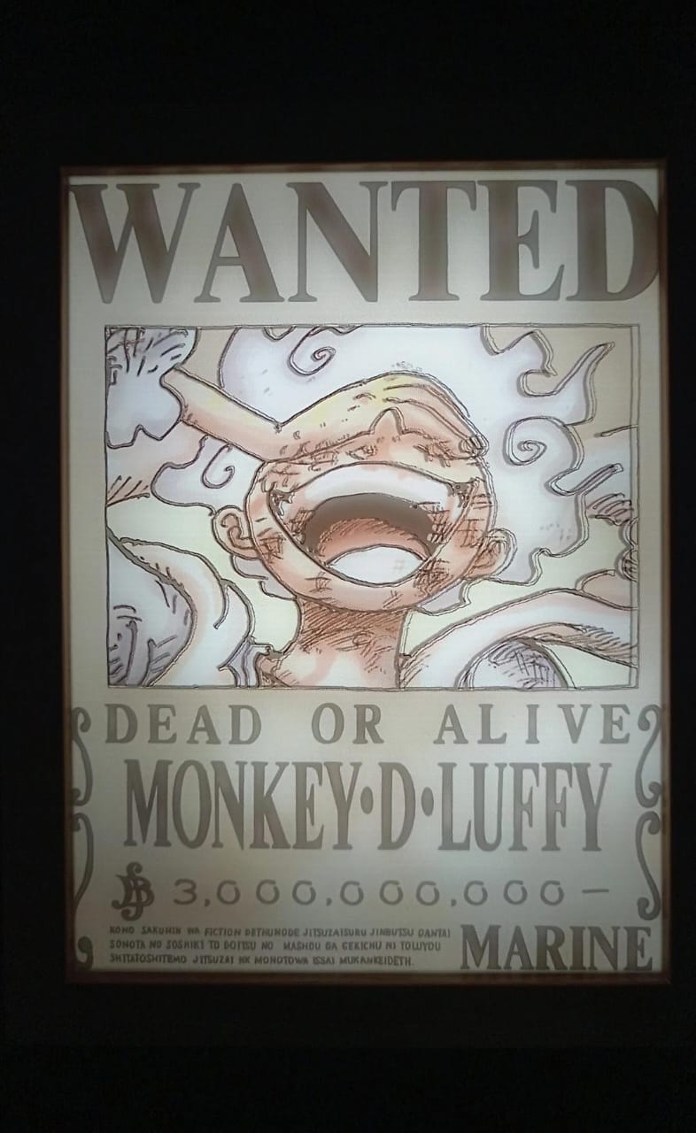 CUADRO LED DE CARTEL LUFFY GEAR 5 23X18CM - 5