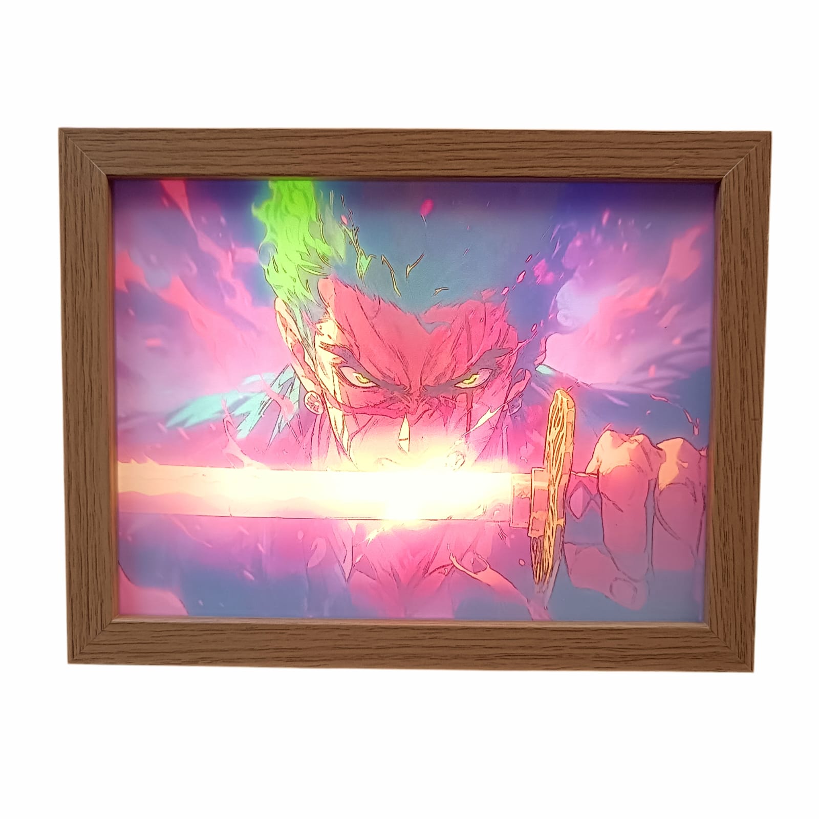 CUADRO LED DE ZORO ESPADA EN HORIZONTAL 23X18CM - 3