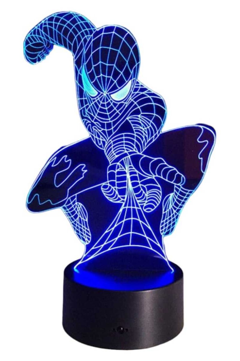 LAMPARA ILUSION 3D SPIDERMAN DE 7 COLORES - 1