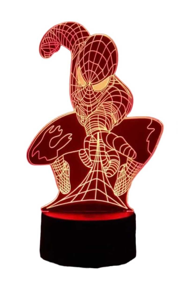 LAMPARA ILUSION 3D SPIDERMAN DE 7 COLORES - 2