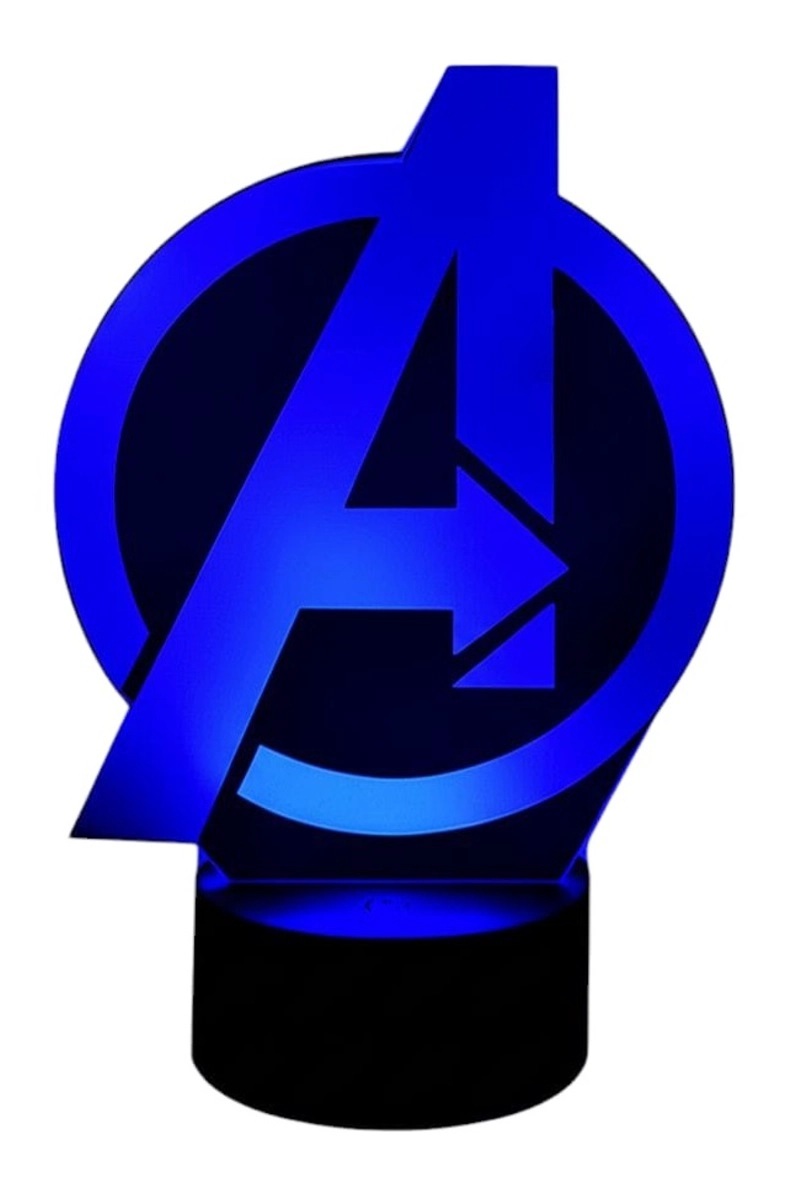 LAMPARA ILUSION 3D LOGO AVENGERS DE 7 COLORES - 4