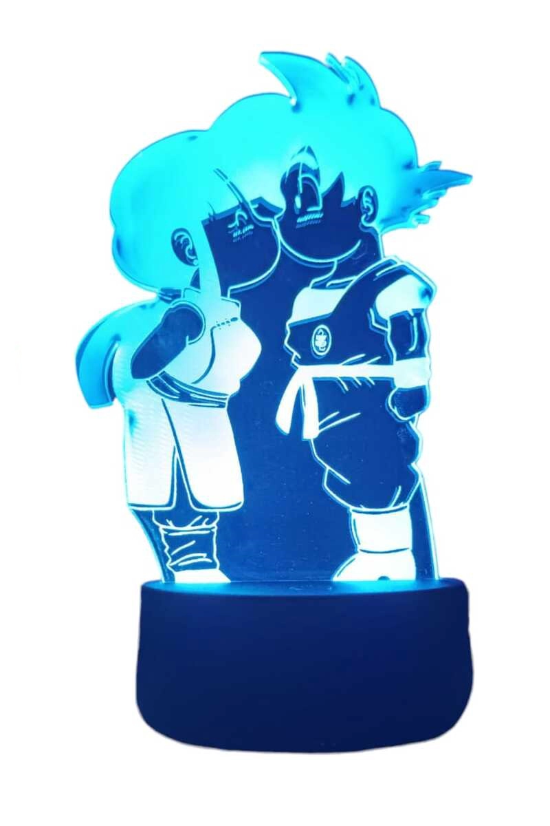 LAMPARA ILUSION 3D GOKU Y MILK DE 7 COLORES - 1