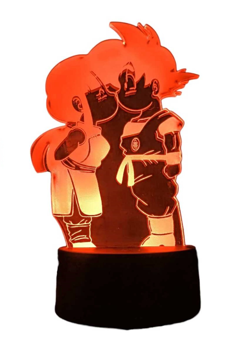 LAMPARA ILUSION 3D GOKU Y MILK DE 7 COLORES - 3