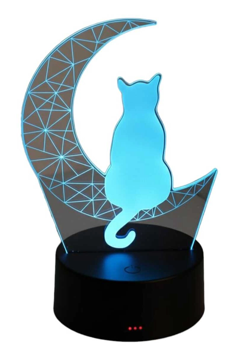 LAMPARA ILUSION 3D ATO EN LA LUNA DE 7 COLORES - 1