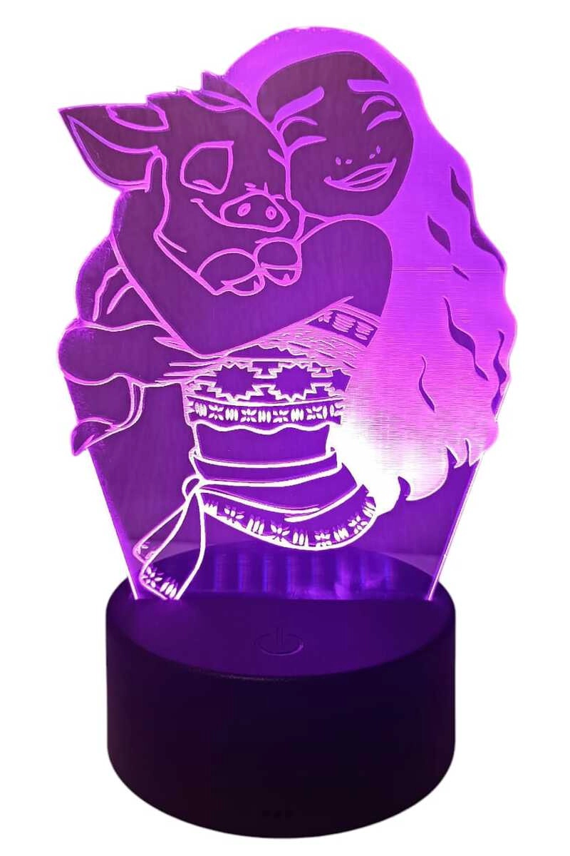 LAMPARA ILUSION 3D MOANA DE 7 COLORES - 2