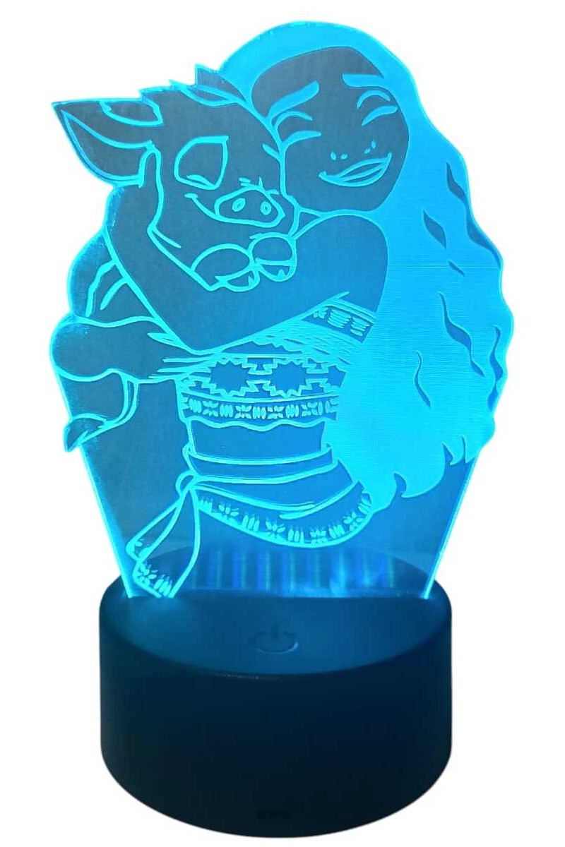 LAMPARA ILUSION 3D MOANA DE 7 COLORES - 4