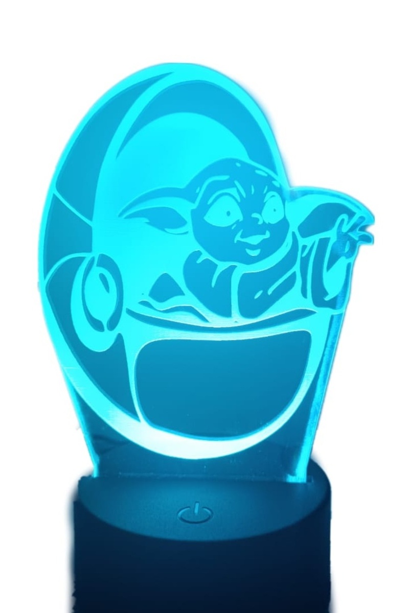 LAMPARA ILUSION 3D BABY YODA DE 7 COLORES - 2