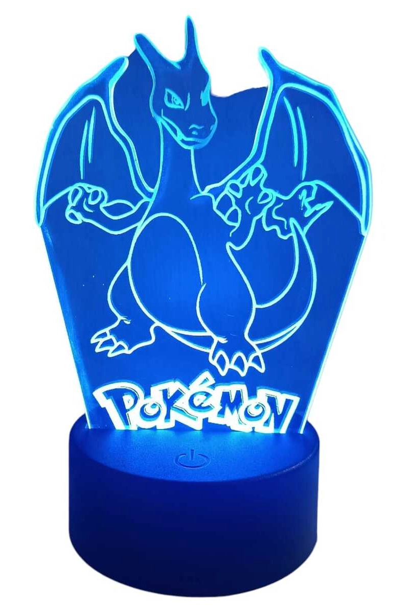 LAMPARA ILUSION 3D CHARIZARD DE 7 COLORES - 4