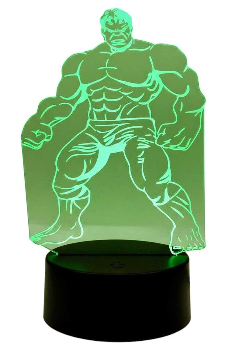 LAMPARA ILUSION 3D HULK DE 7 COLORES - 1