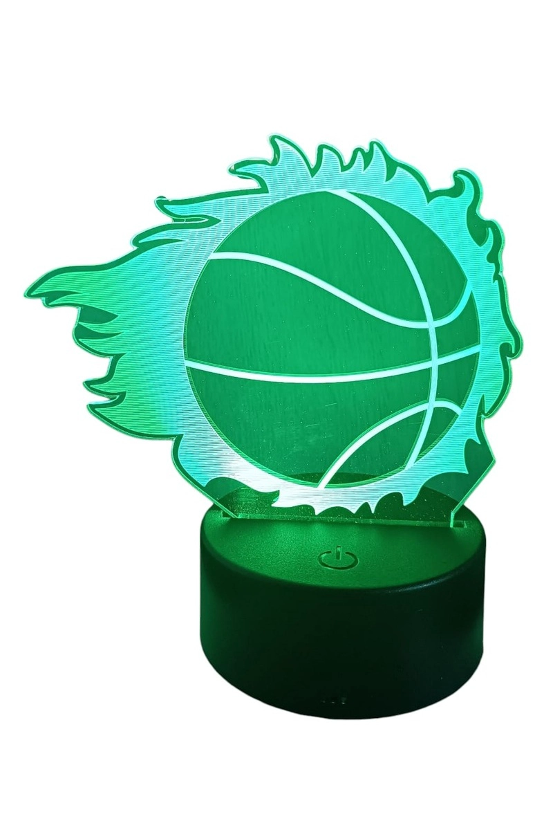 LAMPARA ILUSION 3D PELOTA DE BASQUETBOL DE 7 COLORES - 2