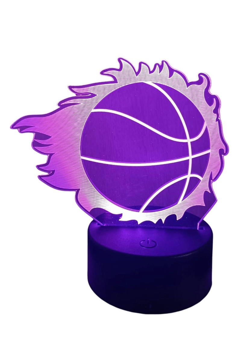LAMPARA ILUSION 3D PELOTA DE BASQUETBOL DE 7 COLORES - 3
