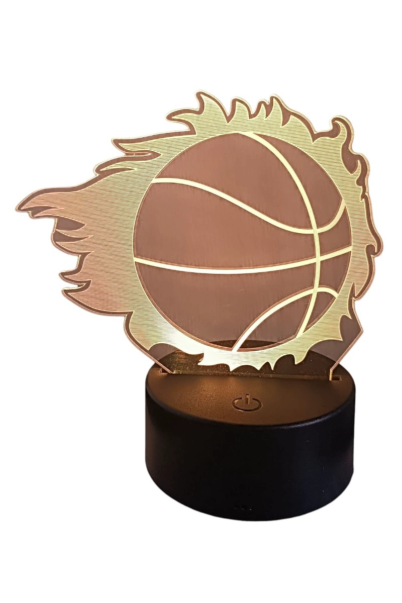 LAMPARA ILUSION 3D PELOTA DE BASQUETBOL DE 7 COLORES - 4