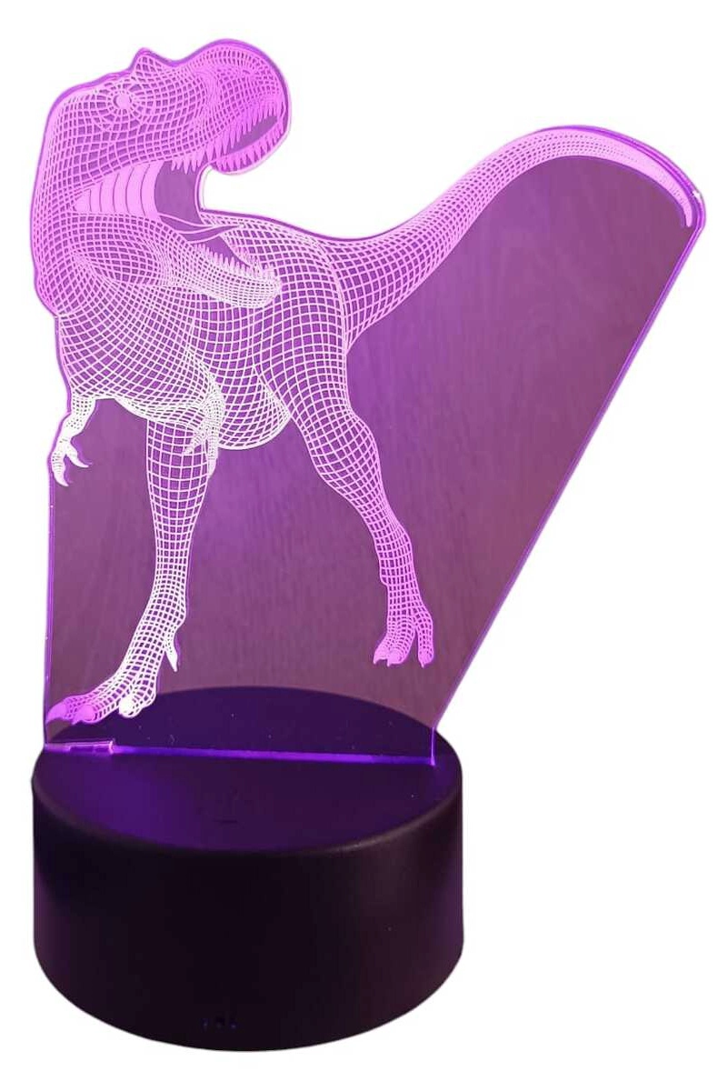 LAMPARA ILUSION 3D DINO REX DE 7 COLORES - 4