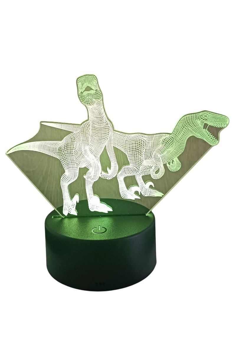LAMPARA ILUSION 3D DINO PAREJA DE 7 COLORES - 4