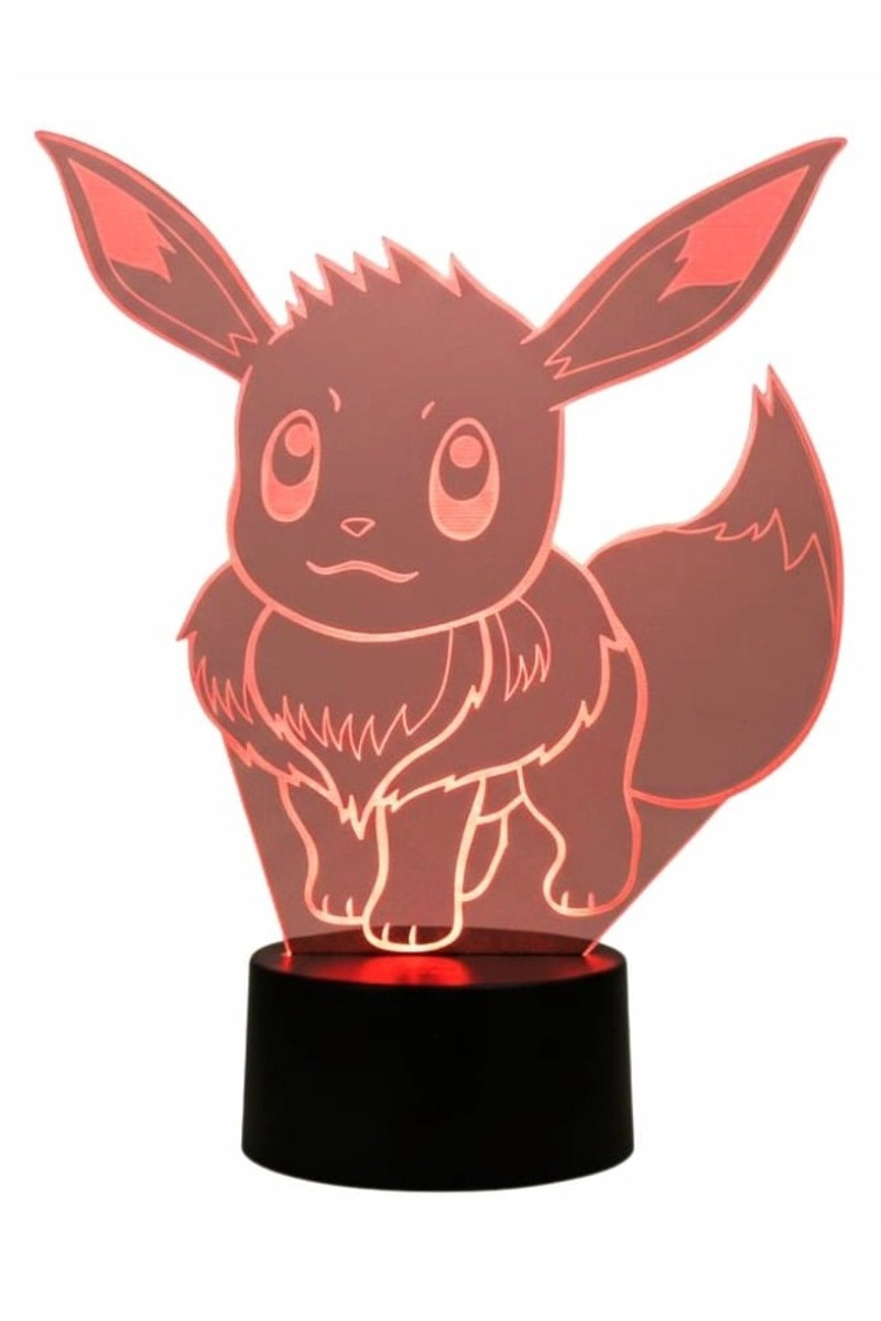 LAMPARA ILUSION 3D EVEE POKEMON DE 7 COLORES - 3