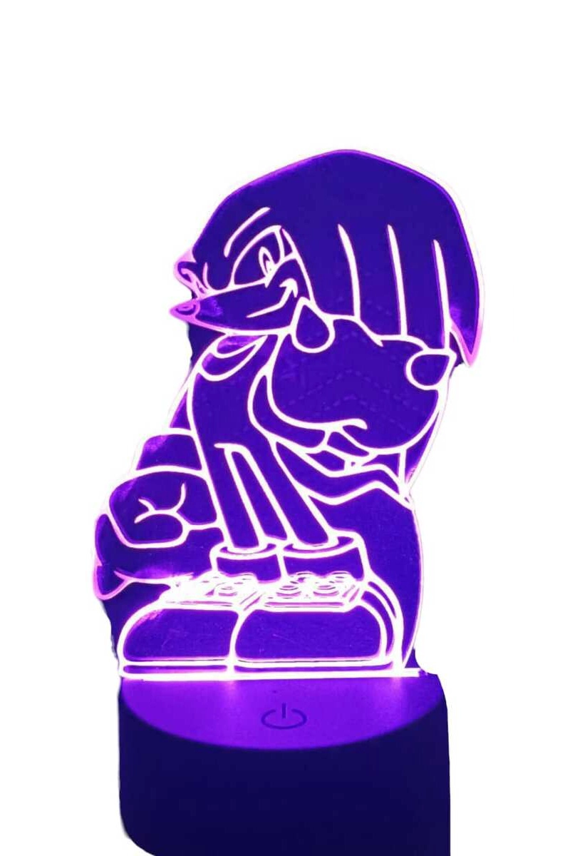 LAMPARA ILUSION 3D KNUCKLES SONIC DE 7 COLORES - 4