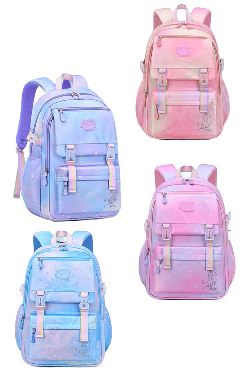 MOCHILA ESCOLAR ARCOIRIS TONOS PASTEL - 1