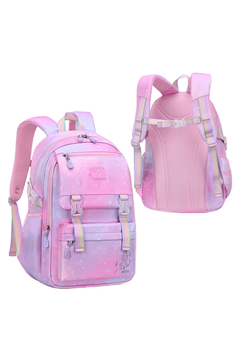 MOCHILA ESCOLAR ARCOIRIS TONOS PASTEL - 2