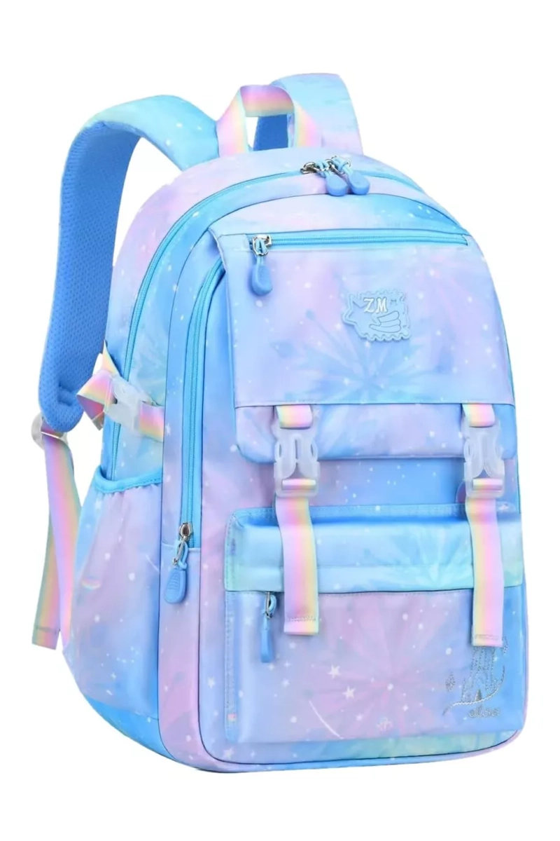 MOCHILA ESCOLAR ARCOIRIS TONOS PASTEL - 8