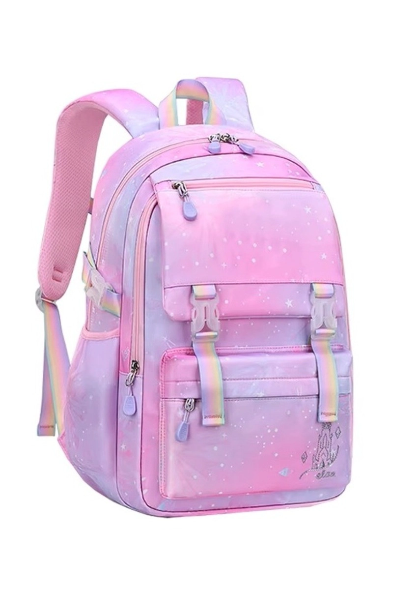 MOCHILA ESCOLAR ARCOIRIS TONOS PASTEL - 12