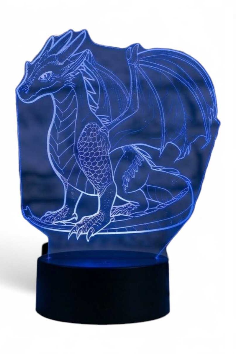 LAMPARA ILUSION 3D DRAGON II DE 7 COLORES - 1