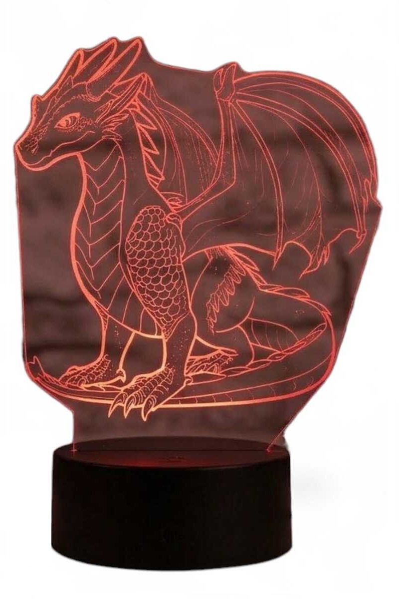LAMPARA ILUSION 3D DRAGON II DE 7 COLORES - 2