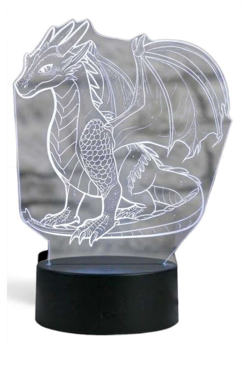 LAMPARA ILUSION 3D DRAGON II DE 7 COLORES - 3