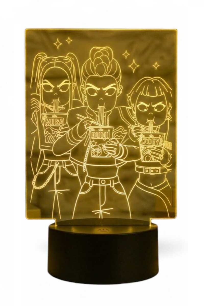 LAMPARA ILUSION 3D GUERRERAS K-POP III DE 7 COLORES - 2