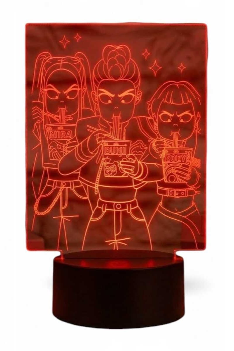LAMPARA ILUSION 3D GUERRERAS K-POP III DE 7 COLORES - 3
