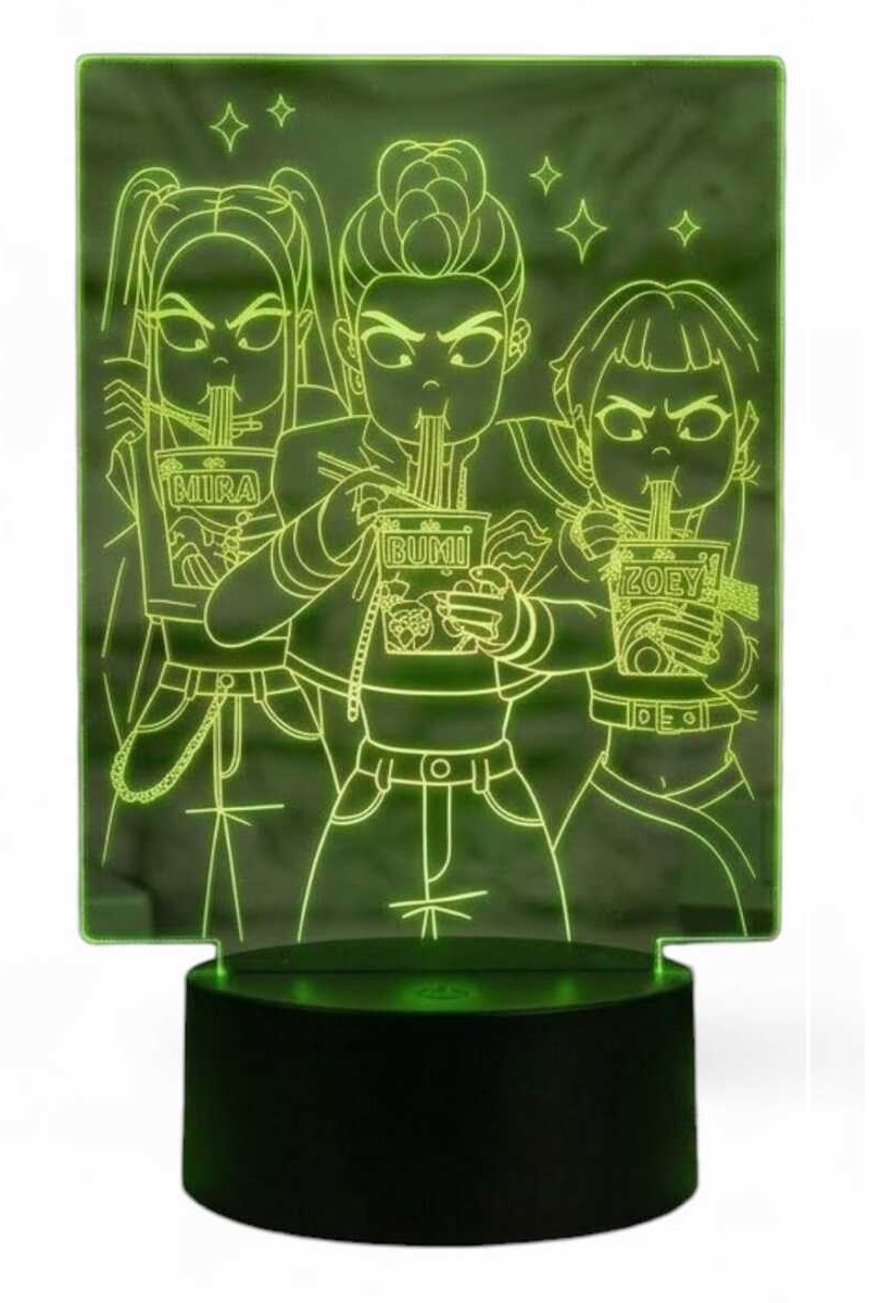 LAMPARA ILUSION 3D GUERRERAS K-POP III DE 7 COLORES - 4