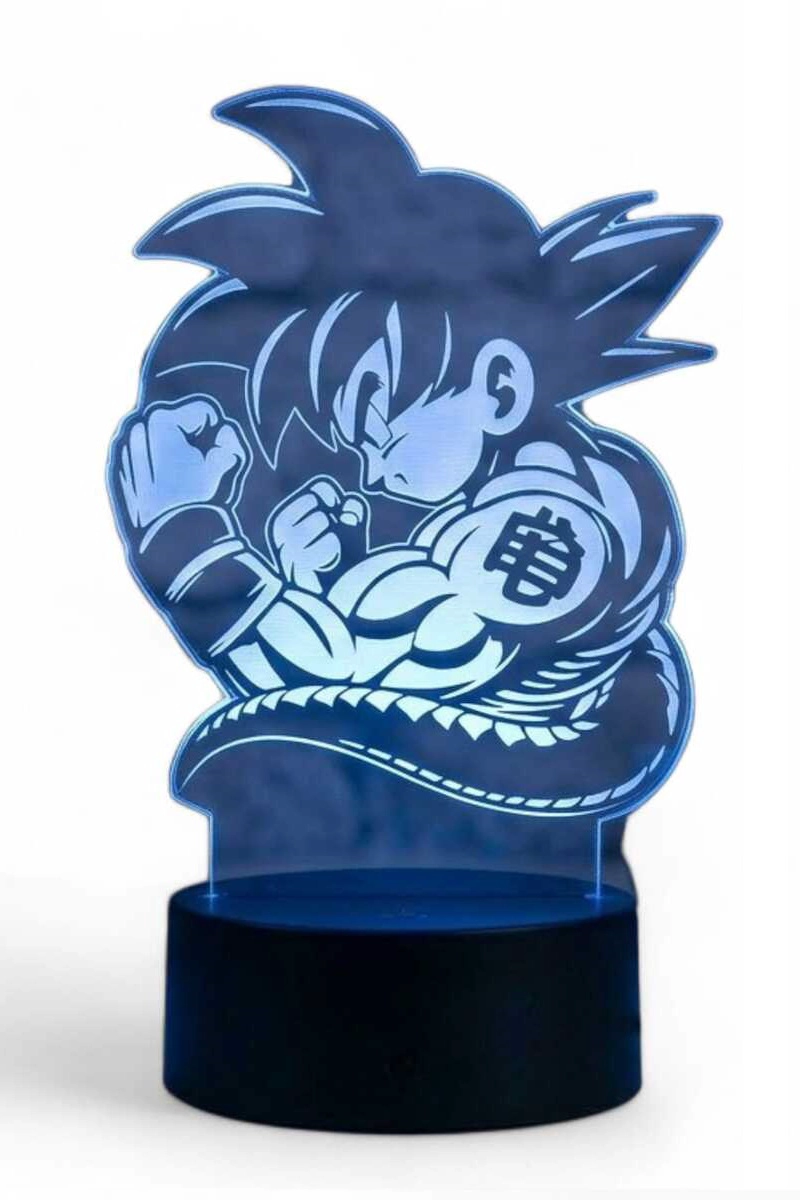 LAMPARA ILUSION 3D DRAGON BALL GOKU DE 7 COLORES - 1