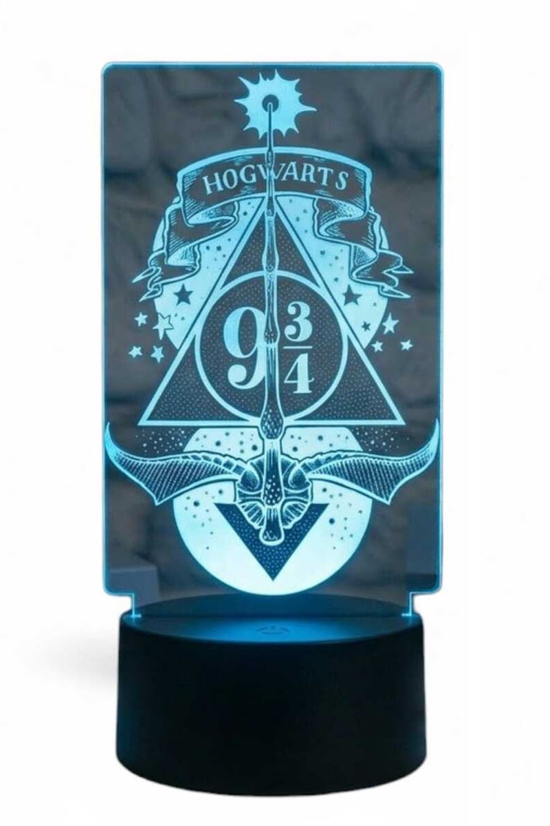 LAMPARA ILUSION 3D HARRY POTTER SIMBOLOS DE 7 COLORES - 1