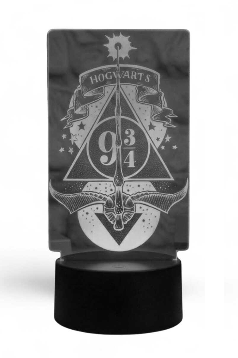 LAMPARA ILUSION 3D HARRY POTTER SIMBOLOS DE 7 COLORES - 4