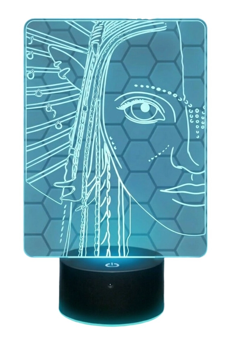 LAMPARA ILUSION 3D AVATAR AZUL DE 7 COLORES - 1