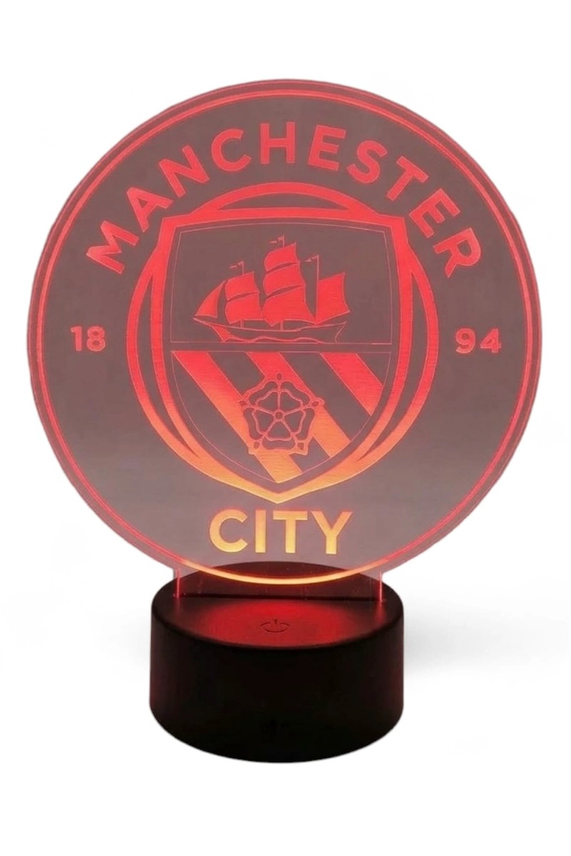 LAMPARA ILUSION 3D MANCHESTER CITY DE 7 COLORES - 2