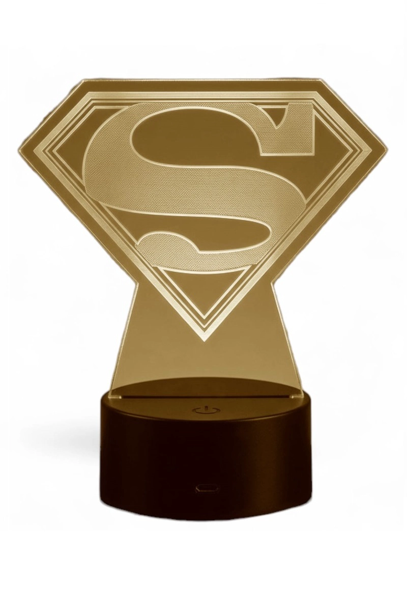 LAMPARA ILUSION 3D SUPERMAN LOGO DE 7 COLORES - 2