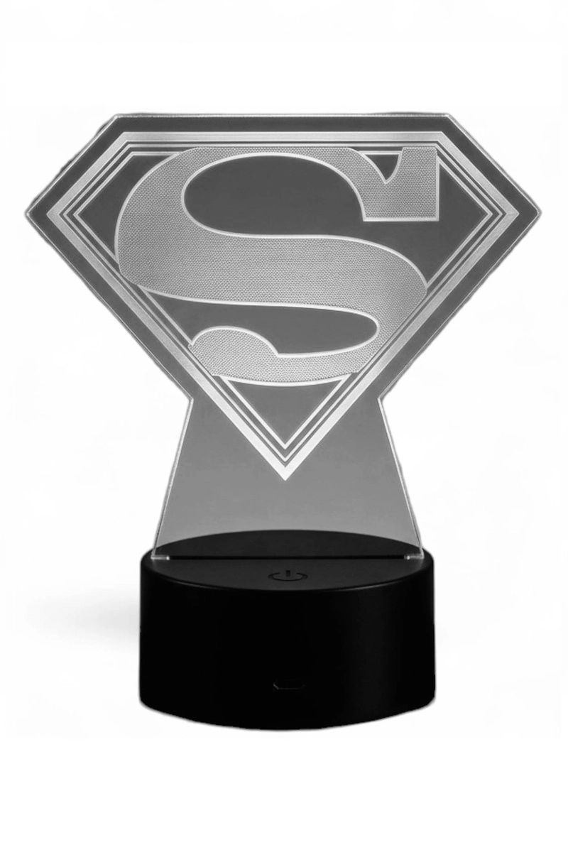 LAMPARA ILUSION 3D SUPERMAN LOGO DE 7 COLORES - 4