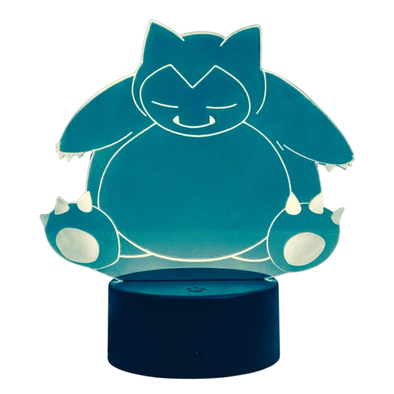LAMPARA ILUSION 3D SNORLAX DE 7 COLORES - 3